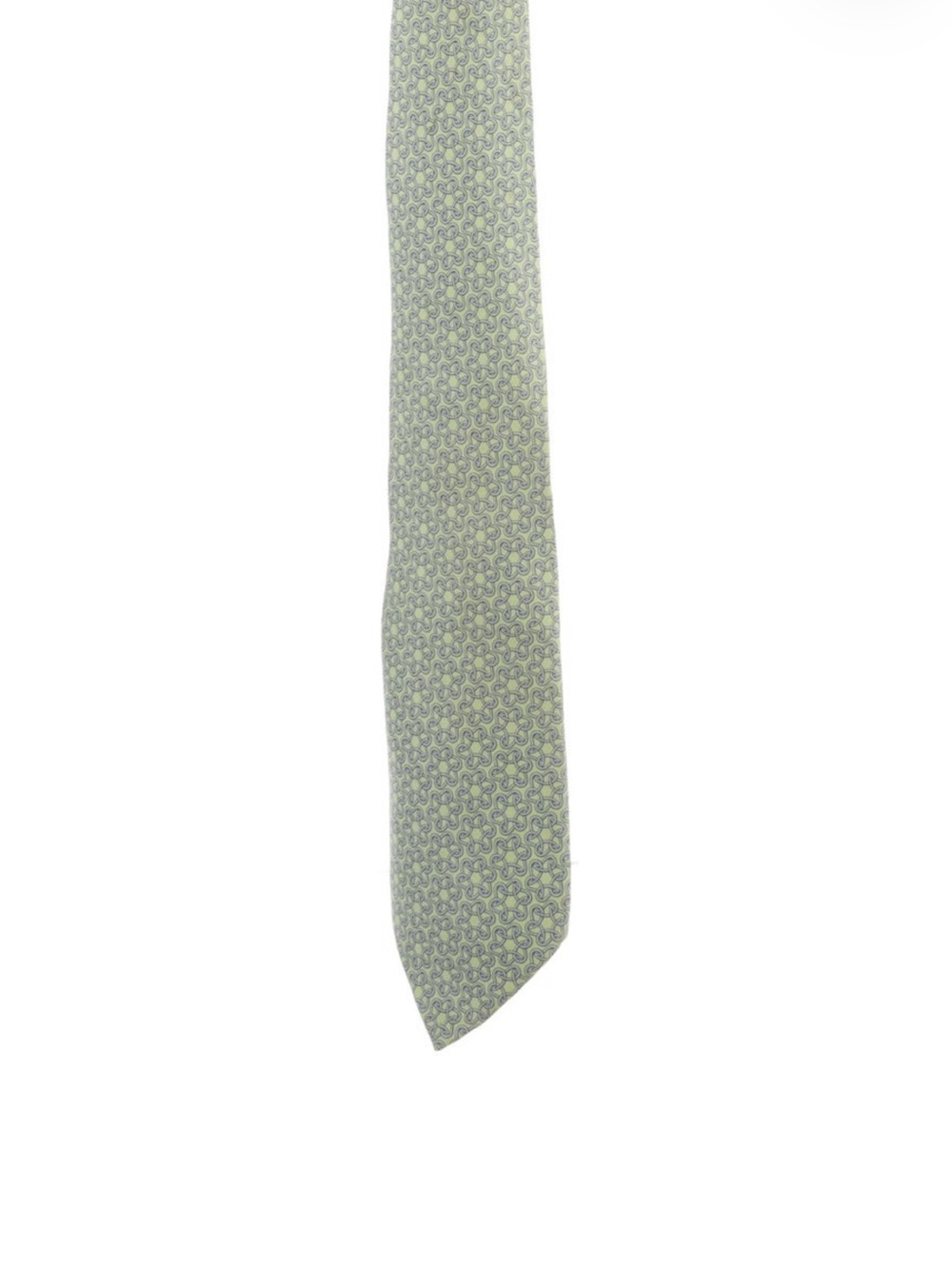 Hermes Light Green Micro-Pattern Silk Tie